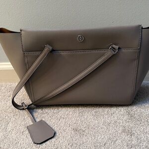 Tory Burch Gray Leather Tote